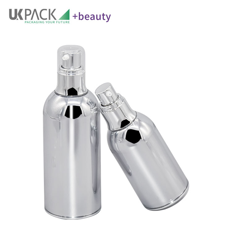 Acrylic Skincare Cosmetic Airless Bottle Full Electroplating Vacuum Bottle 30ml 50ml 100ml