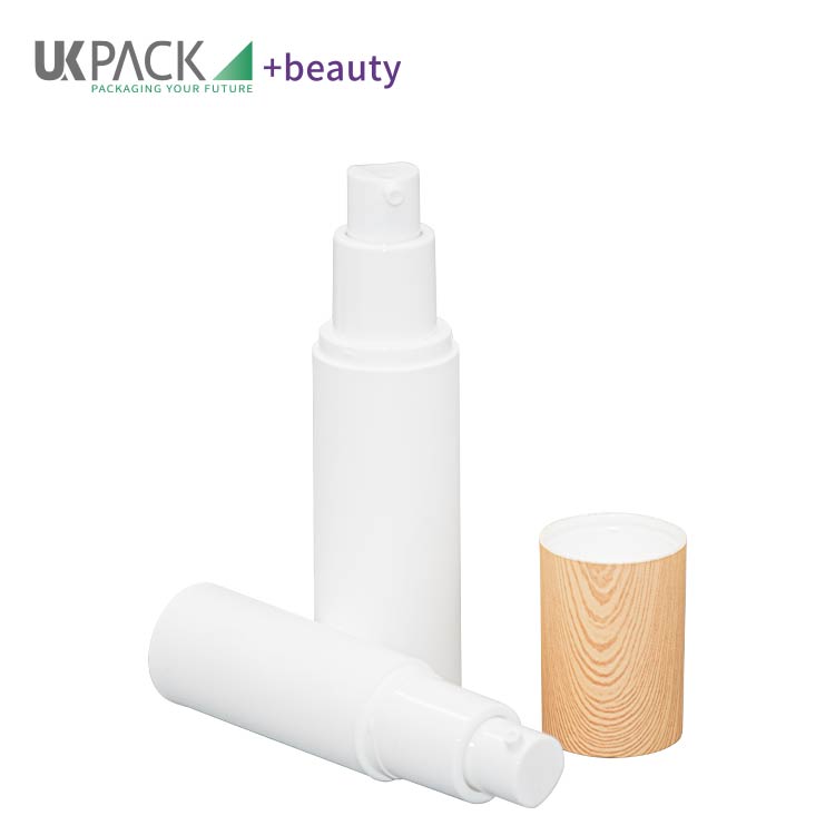 Wood Grain Over Cap PP Airless Bottle 15ml 30ml 50ml