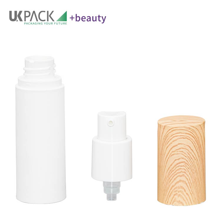 Wood Grain Over Cap PP Airless Bottle 15ml 30ml 50ml