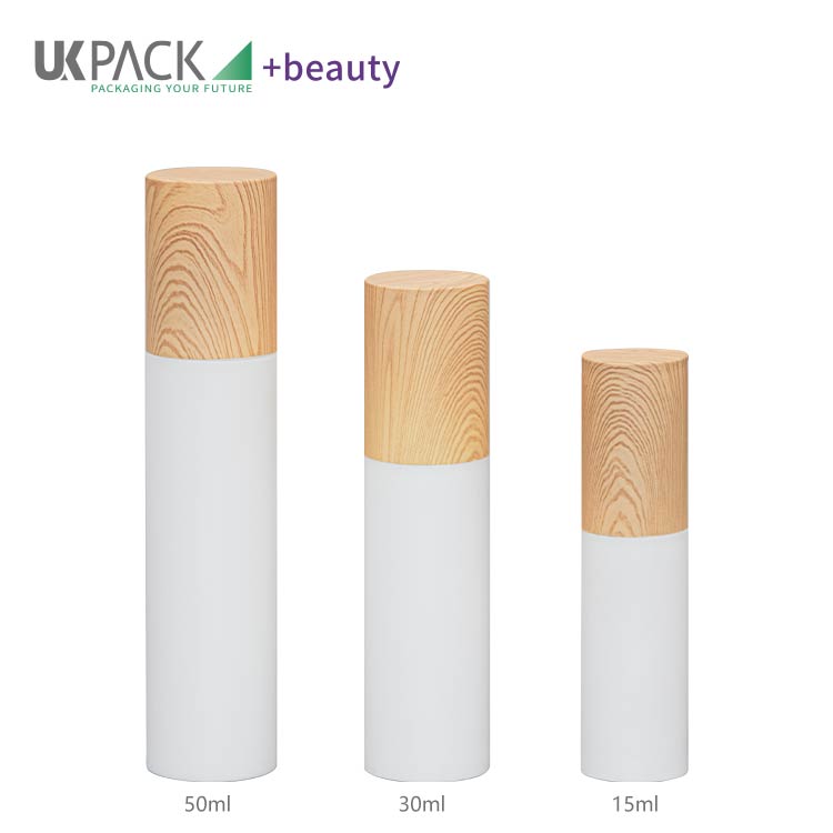 Wood Grain Over Cap PP Airless Bottle 15ml 30ml 50ml
