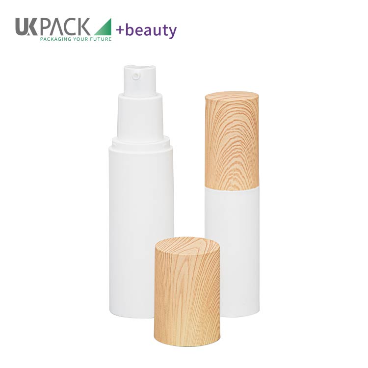 Wood Grain Over Cap PP Airless Bottle 15ml 30ml 50ml