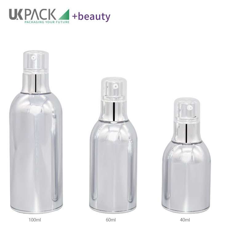 Acrylic Skincare Cosmetic Airless Bottle Full Electroplating Vacuum Bottle 30ml 50ml 100ml