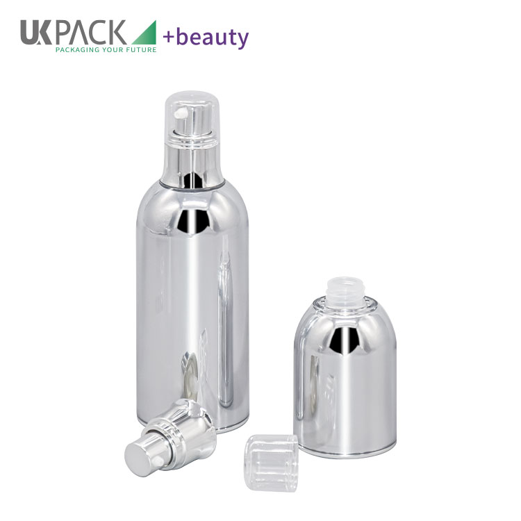 Acrylic Skincare Cosmetic Airless Bottle Full Electroplating Vacuum Bottle 30ml 50ml 100ml