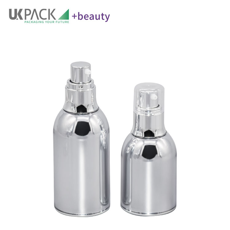 Acrylic Skincare Cosmetic Airless Bottle Full Electroplating Vacuum Bottle 30ml 50ml 100ml