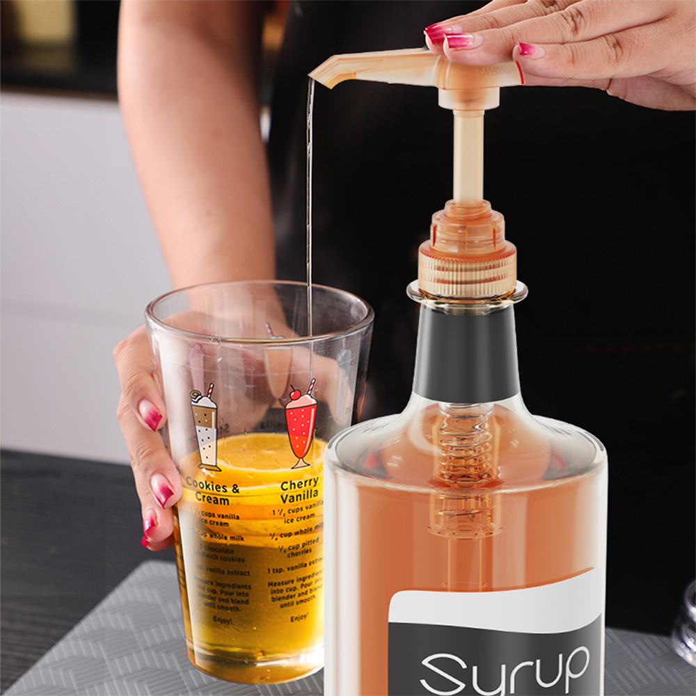 Square Head Syrup Sauce Dispenser Pump PP White 5ml 8ml 10ml Output