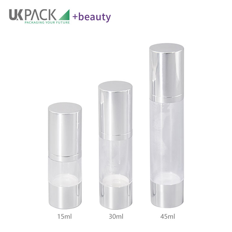 Sliver 15ml 30ml 50ml 80ml 100ml 120ml Lotion / Cream Airless Bottle Personal Care Cosmetic Packaging Conatiner UKA31