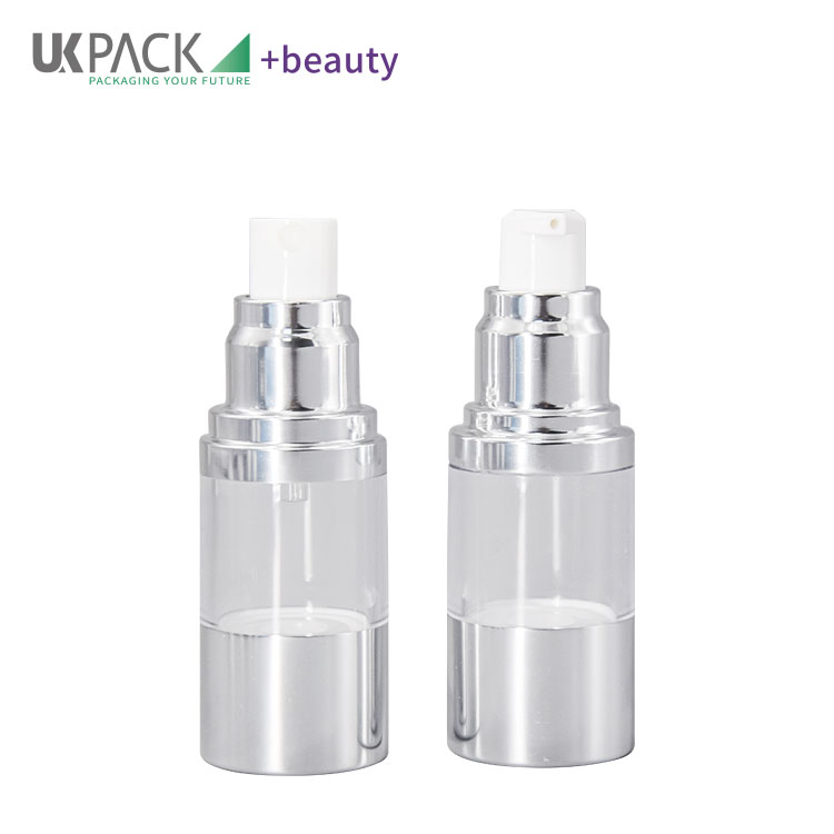 Sliver 15ml 30ml 50ml 80ml 100ml 120ml Lotion / Cream Airless Bottle Personal Care Cosmetic Packaging Conatiner UKA31