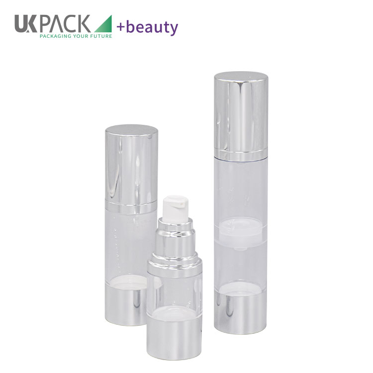 Sliver 15ml 30ml 50ml 80ml 100ml 120ml Lotion / Cream Airless Bottle Personal Care Cosmetic Packaging Conatiner UKA31