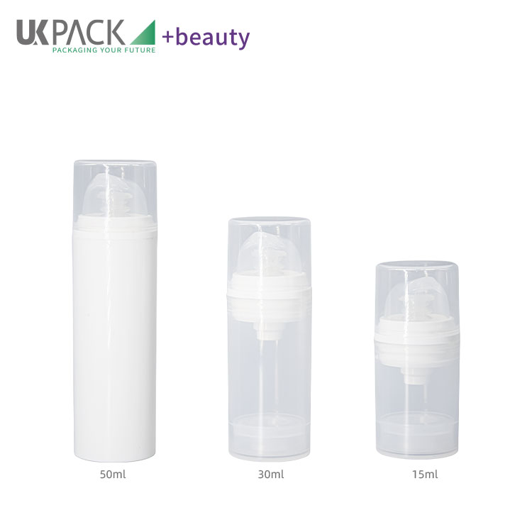 All Plastic Airless Pump Bottles Personal Care Lotion Cream Cosmetic Packaging 15ml 30ml 50ml