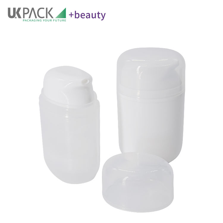 50ml PP Airless Bottle Sunscreen Packaging Oval Flat Vacuum PCR Bottle