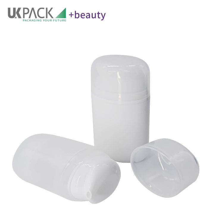 50ml PP Airless Bottle Sunscreen Packaging Oval Flat Vacuum PCR Bottle