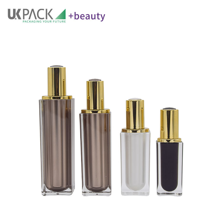 High-end Acrylic Skincare Set 15-30-50-100-120ml Square Lotion Bottle 15-30-50g Cream Jar