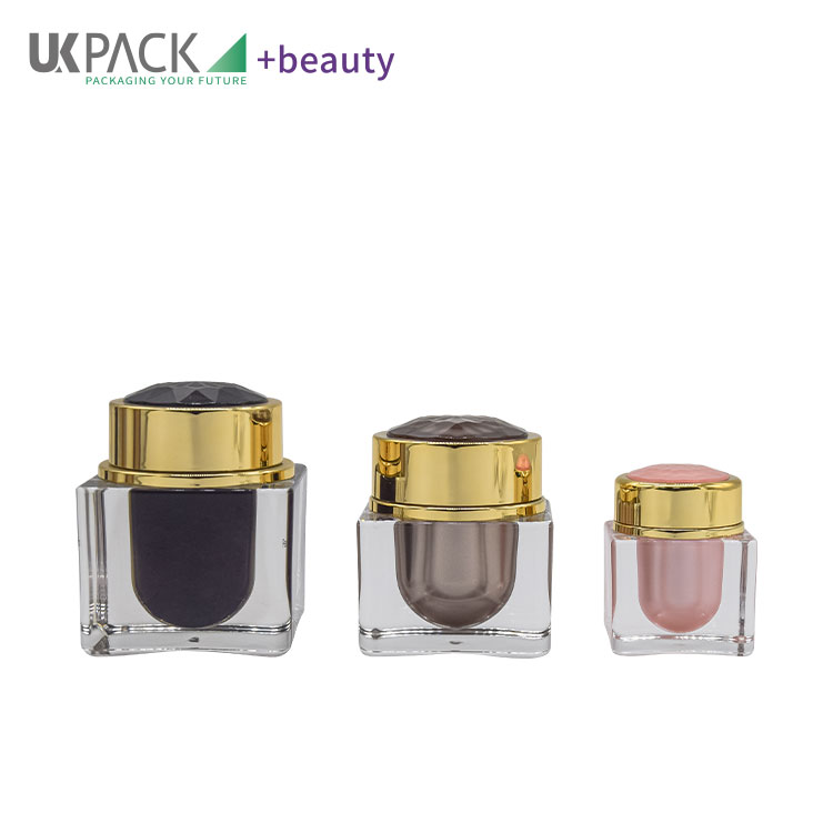 High-end Acrylic Skincare Set 15-30-50-100-120ml Square Lotion Bottle 15-30-50g Cream Jar