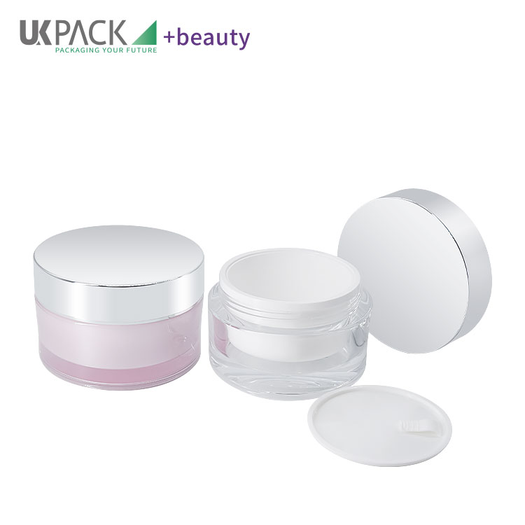 100g Customized Color and Customized Logo Round Acrylic Cream Jar cream,eye cream,mask Skin care packaging UKC03