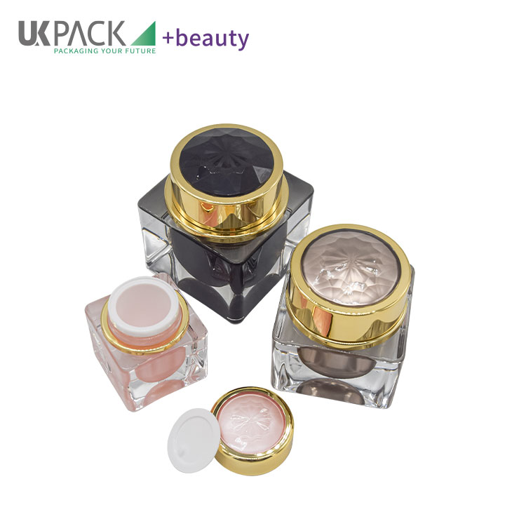 High-end Acrylic Skincare Set 15-30-50-100-120ml Square Lotion Bottle 15-30-50g Cream Jar