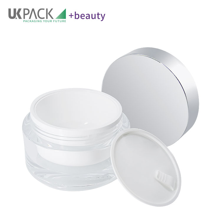 100g Customized Color and Customized Logo Round Acrylic Cream Jar cream,eye cream,mask Skin care packaging UKC03