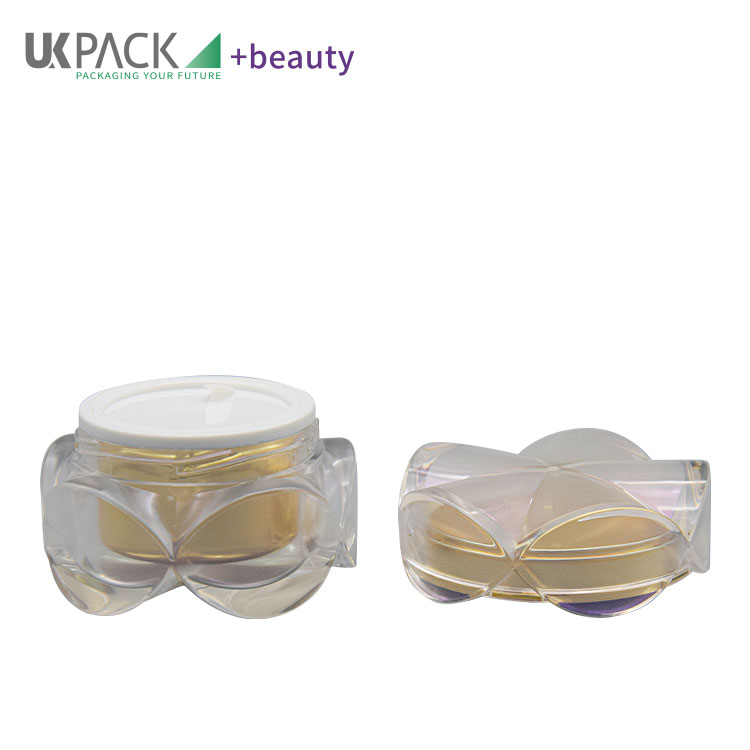 Elegant BPA Free Empty Face Cream Containers Custom Color Flower Shape Acrylic 30g 50g UKC32