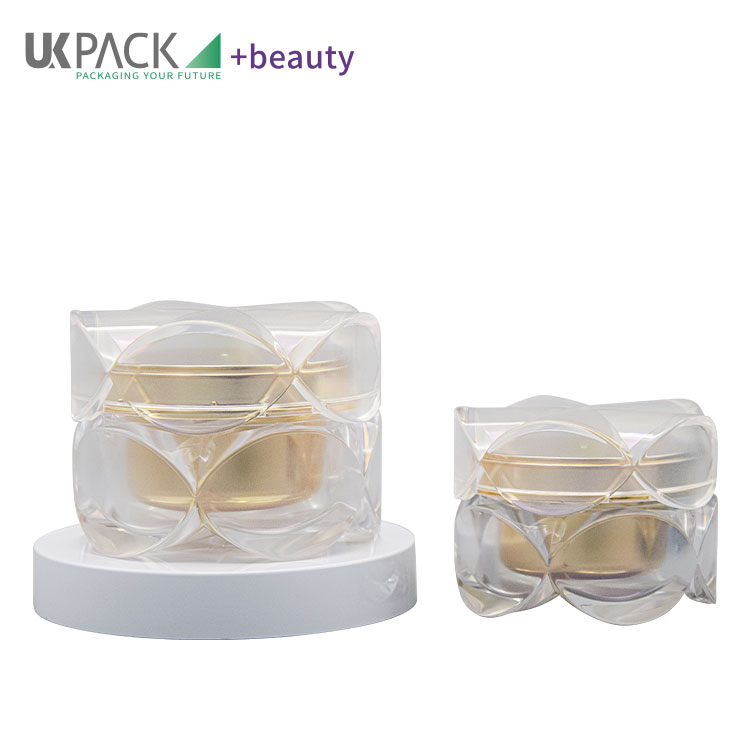 Elegant BPA Free Empty Face Cream Containers Custom Color Flower Shape Acrylic 30g 50g UKC32