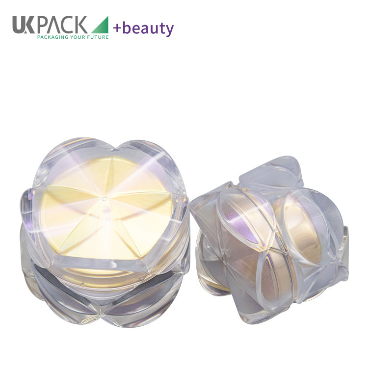 Elegant BPA Free Empty Face Cream Containers Custom Color Flower Shape Acrylic 30g 50g UKC32