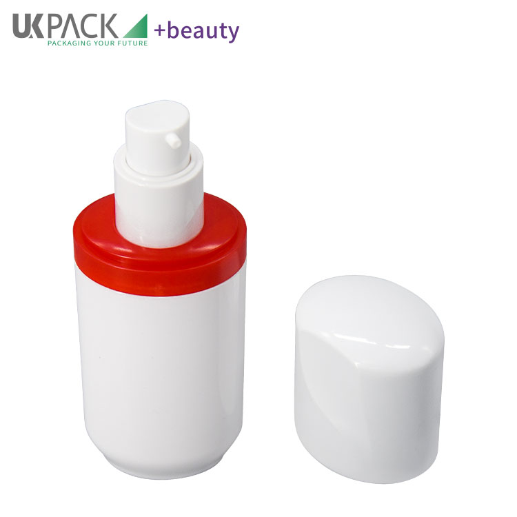 80ml Oval Lotion Cosmetic Pump Bottle Set With 25 / 45g PETG Jar