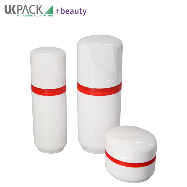 80ml Oval Lotion Cosmetic Pump Bottle Set With 25 / 45g PETG Jar