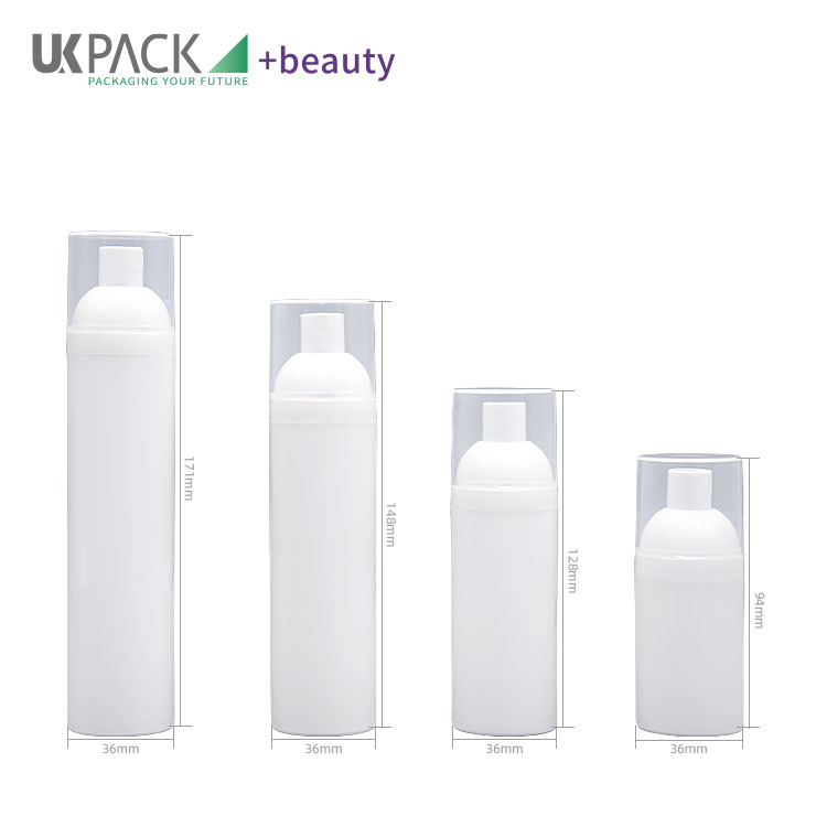 Color White PP Od 36mm Airless Pump Spray Bottle Vacuum 30ml 50ml 75ml 100ml