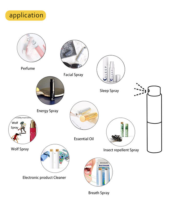 5 10 20ml Aluminum Glass Airless Fine Mist Spray Bottle 2