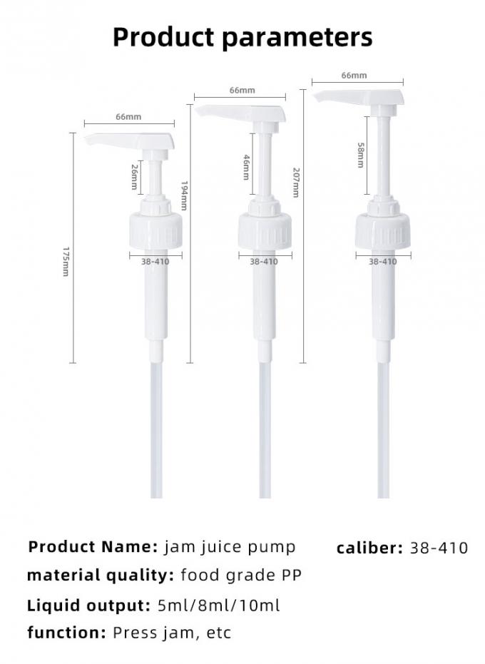 38-410 Coffee Syrup Pump Customized Color 5ml 8ml 10ml 7
