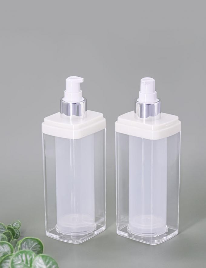 Acrylic Airless Bottle 100ml Square For Skin Care Cream 5