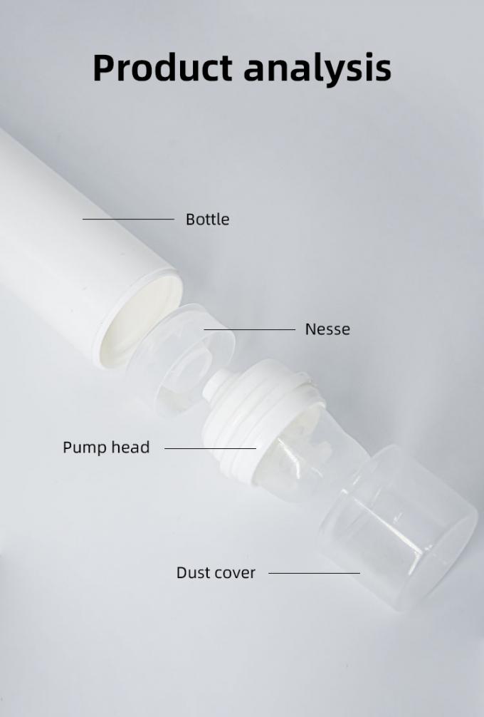 Round allplasticPp Airless Pump Bottle 15ml 30ml 50mlMono airless pump bottle dispenser 5