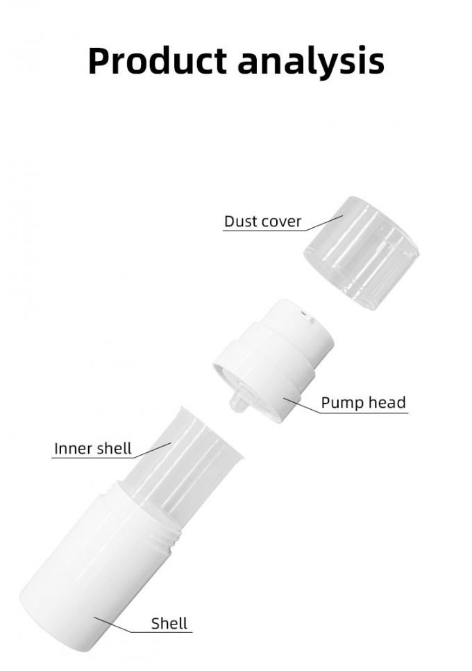 Acrylic Airless Bottle Refillable Screen Printing 30ml And 50ml 2