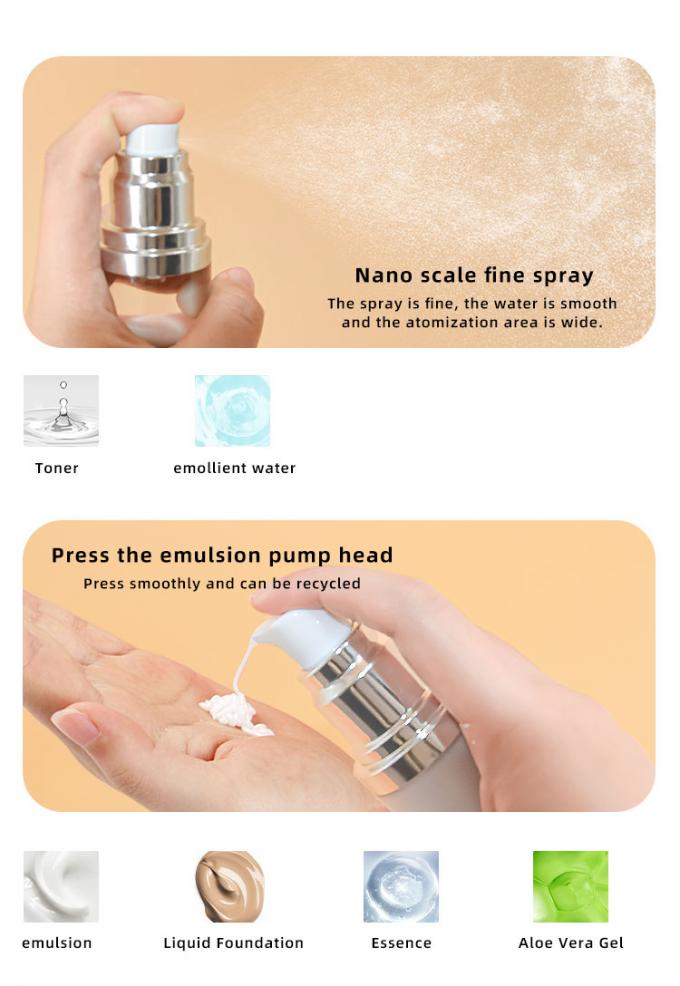 AS Aluminum Airless Pump Bottles 15ml 30ml 50ml 80ml 100ml 120ml 3
