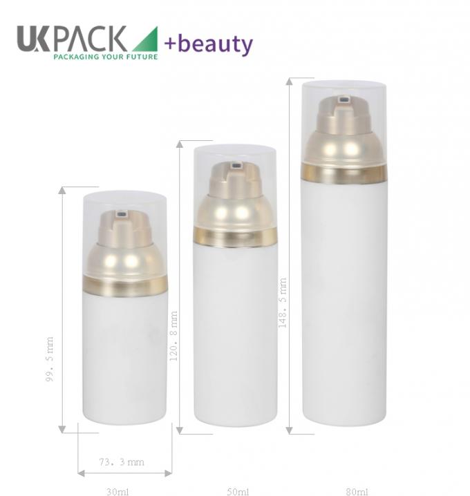 PP airless pumpbottle 30ml 50ml 75mlAirless Dispenser Bottle With Clear Over-Cap 1