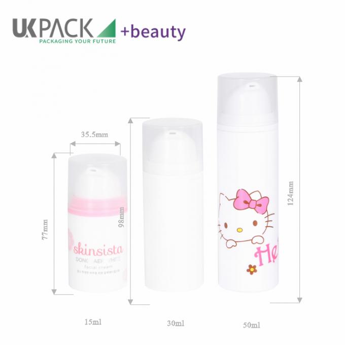 Round PP airless bottle 15ml 30ml 50ml cosmetic pump bottles 1