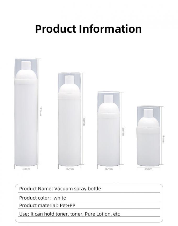 PP Airless spray Bottles Dispenser30ml 50ml 75ml 100ml Airless spray pump bottle Snap FastenerDesign 6