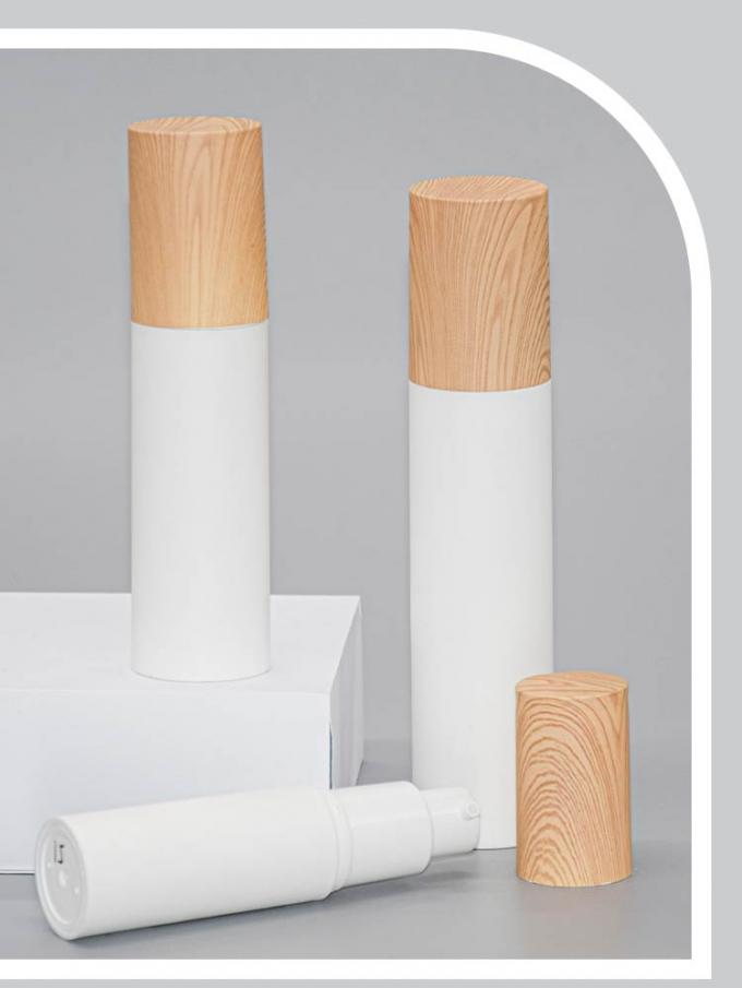 Wood Grain Over Cap PP Airless Bottle 15ml 30ml 50ml 5