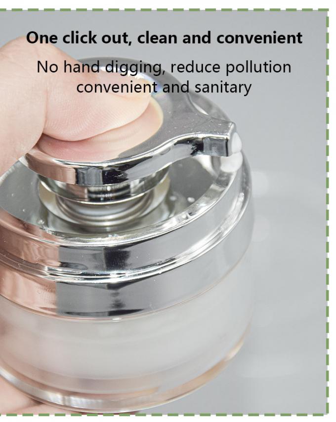 70g Round Acrylic Cosmetic Airless Jar Packaging For Eye Cream 2
