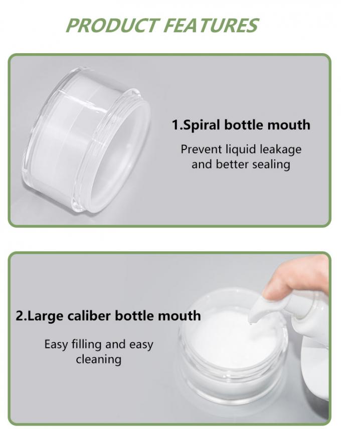 70g Round Acrylic Cosmetic Airless Jar Packaging For Eye Cream 3