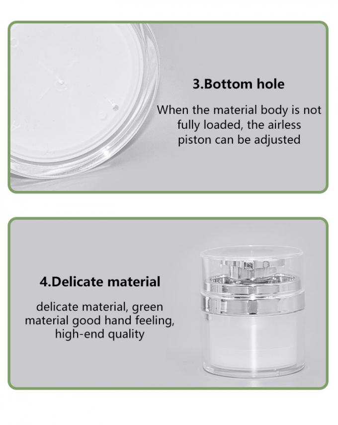 70g Round Acrylic Cosmetic Airless Jar Packaging For Eye Cream 4