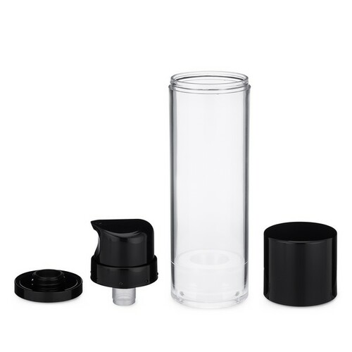 AS 50ml Clear Plastic Cylinder Bottle With Airless Pump Overcap 1