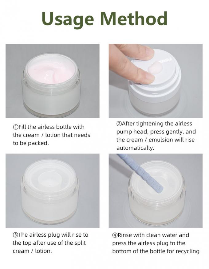 Cosmetic Acrylic Airless Jar Skin Care Packaging 50g 7