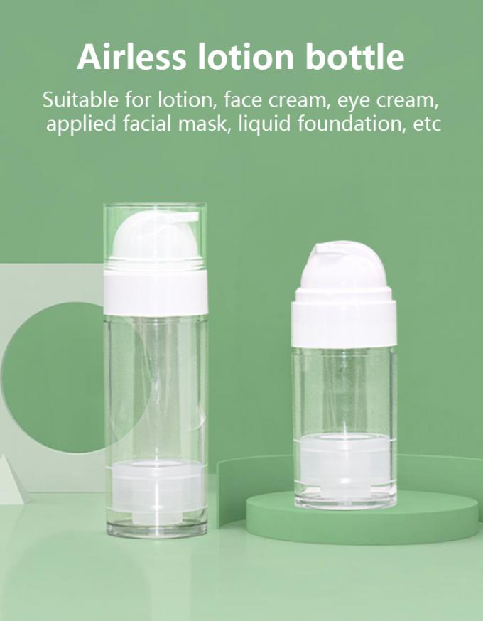 Round PET Airless Dispenser Pump Bottle 50ml 80ml For Personal Care 0