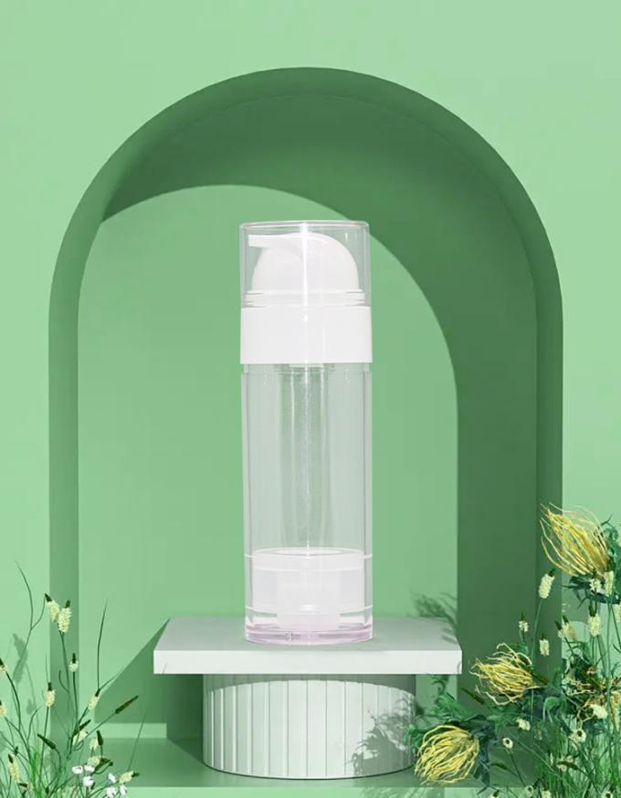Round PET Airless Dispenser Pump Bottle 50ml 80ml For Personal Care 4