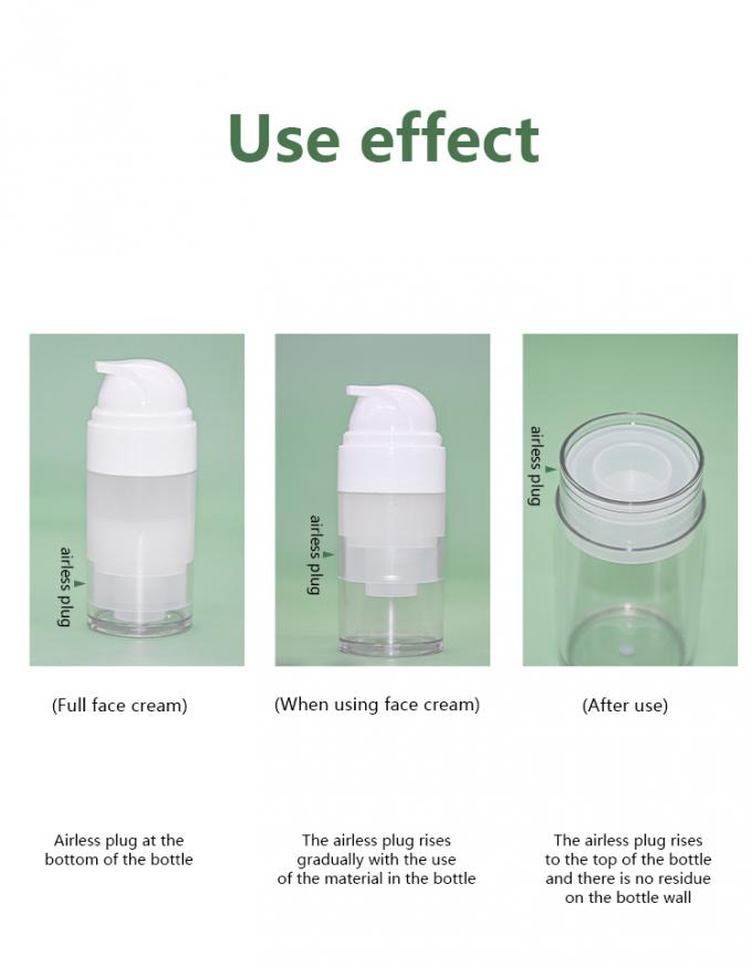 Round PET Airless Dispenser Pump Bottle 50ml 80ml For Personal Care 7