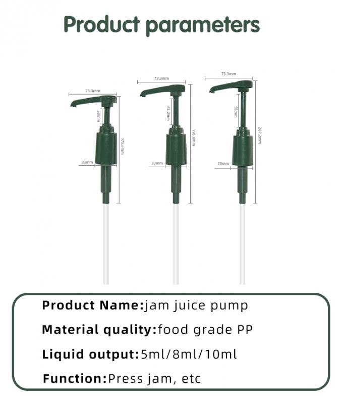 Food grade dispenserpump 5ml 8ml 10ml usesyrup bottle 5