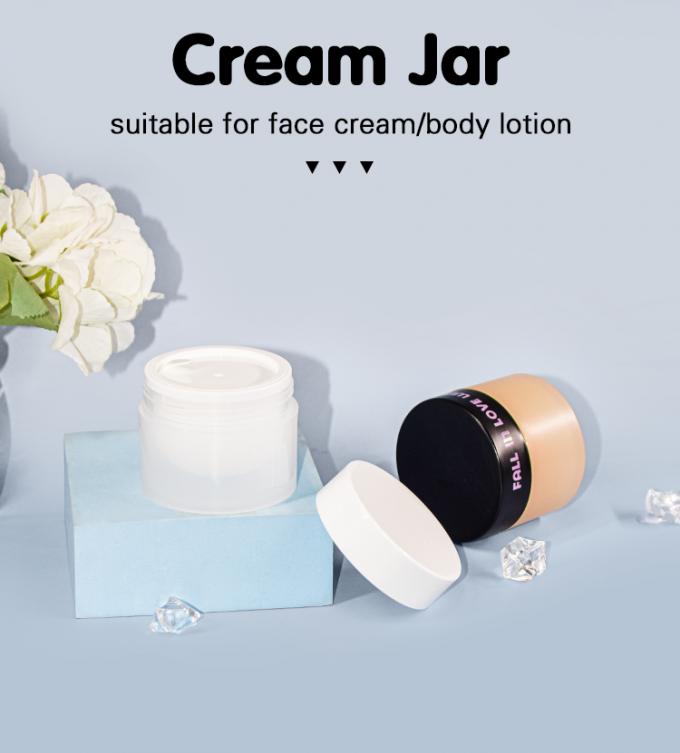 Plastic PP Double Layer Cream Jar 50g With White Lid 0