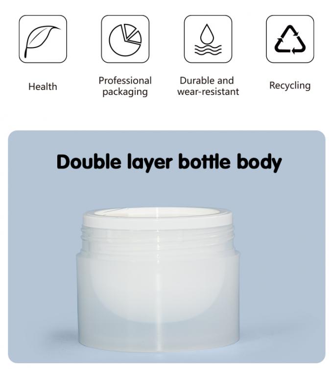 Plastic PP Double Layer Cream Jar 50g With White Lid 1