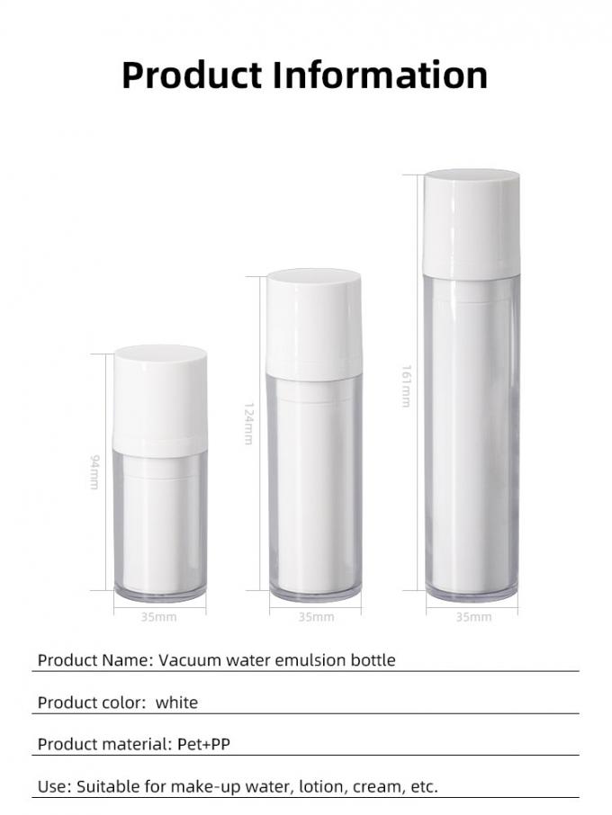 UKA48 Rotating 5ml 30ml 50ml Airless Pump Bottle Replaceable Acrylic Round Bottle 4