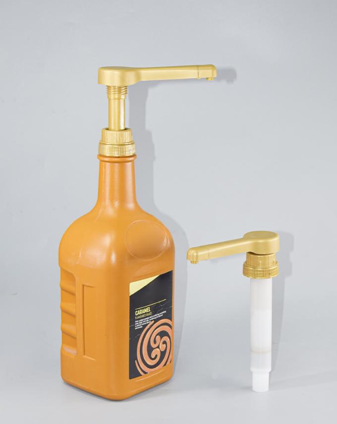 Gold Sauce Dispenser Pump 38-40015cc and 30cc with Curved straw GOLD SAUCE PUMPS FOR 64 – 90.4 OZ BOTTLES 4