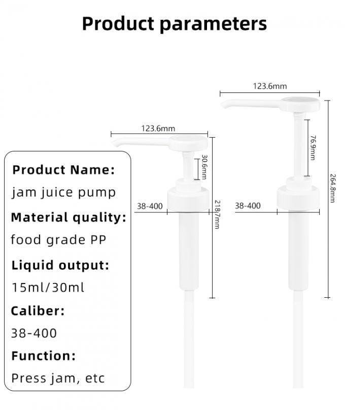 15cc 30cc ketchup Sauce Dispenser Pump For Food grade material UKR30 38-400 smooth closure 4